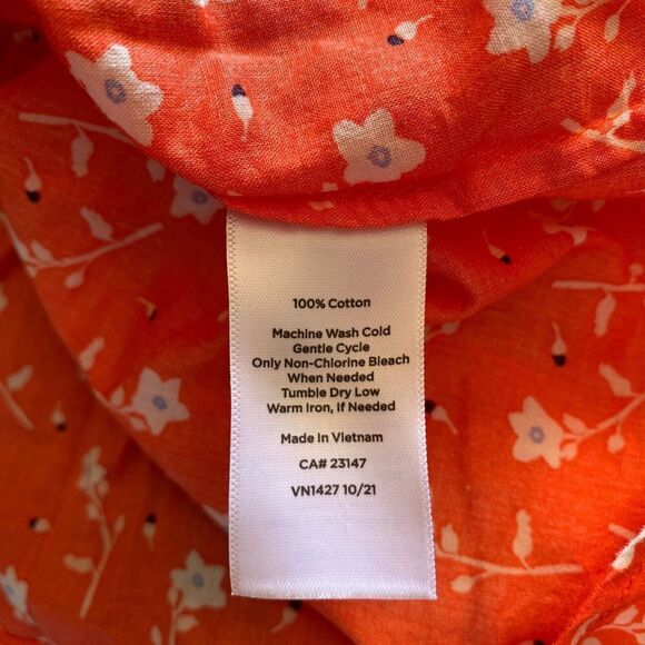 Talbots Womens Size XL Multicolor Floral Print Cotton Blend V-Neck Top Blouse - Picture 6 of 7